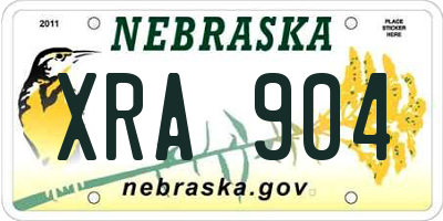 NE license plate XRA904