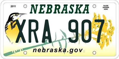 NE license plate XRA907