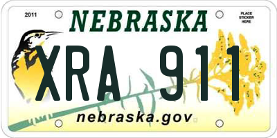 NE license plate XRA911