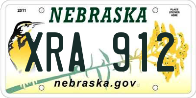 NE license plate XRA912