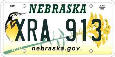 NE license plate XRA913