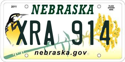 NE license plate XRA914