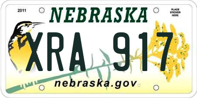 NE license plate XRA917