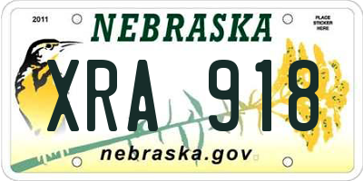 NE license plate XRA918
