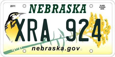 NE license plate XRA924