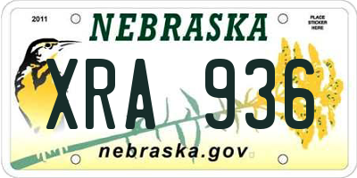 NE license plate XRA936