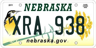 NE license plate XRA938