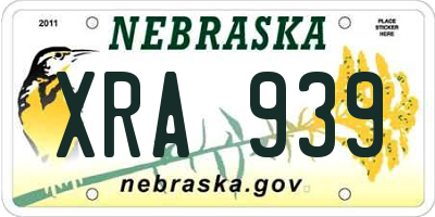 NE license plate XRA939