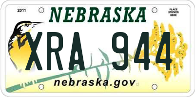 NE license plate XRA944