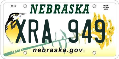NE license plate XRA949