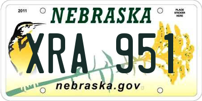 NE license plate XRA951