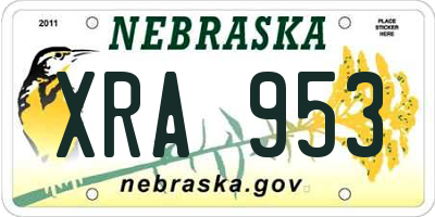 NE license plate XRA953