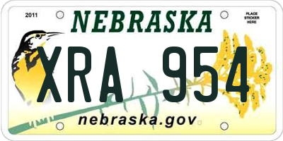 NE license plate XRA954