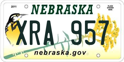 NE license plate XRA957