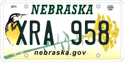 NE license plate XRA958