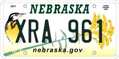NE license plate XRA961