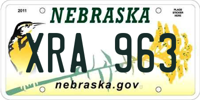 NE license plate XRA963