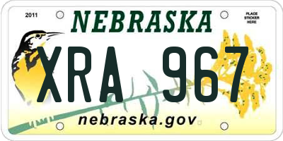 NE license plate XRA967