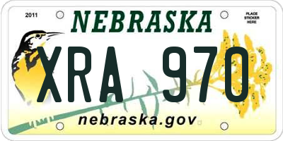 NE license plate XRA970