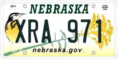 NE license plate XRA971