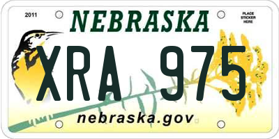 NE license plate XRA975