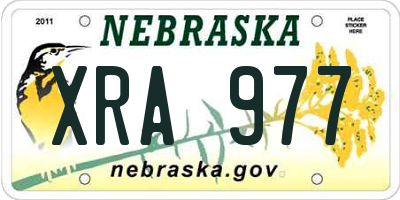NE license plate XRA977