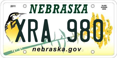 NE license plate XRA980