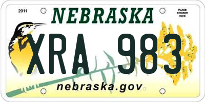 NE license plate XRA983
