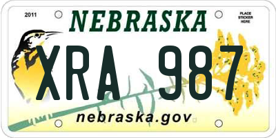 NE license plate XRA987