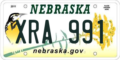 NE license plate XRA991