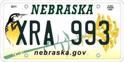 NE license plate XRA993