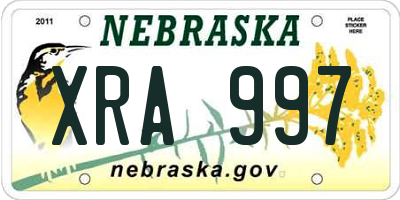 NE license plate XRA997