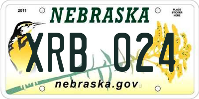 NE license plate XRB024