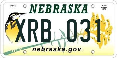NE license plate XRB031