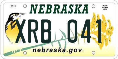 NE license plate XRB041