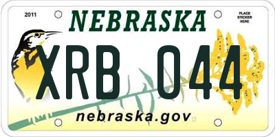 NE license plate XRB044