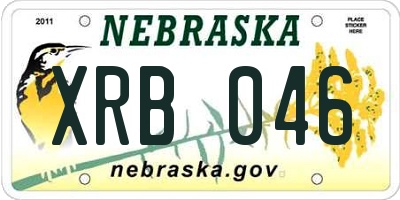 NE license plate XRB046