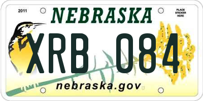 NE license plate XRB084