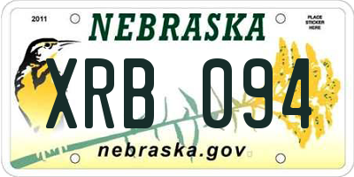 NE license plate XRB094