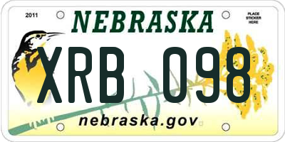 NE license plate XRB098