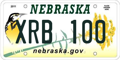 NE license plate XRB100