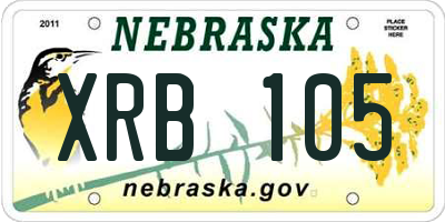 NE license plate XRB105