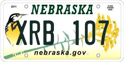 NE license plate XRB107