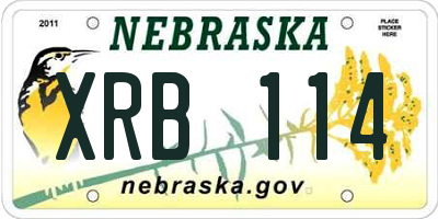 NE license plate XRB114