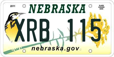 NE license plate XRB115
