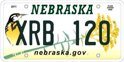 NE license plate XRB120