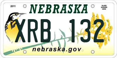 NE license plate XRB132