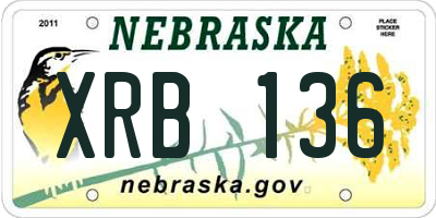 NE license plate XRB136