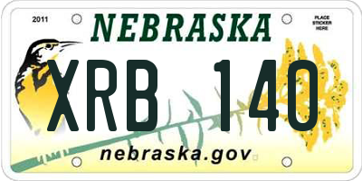 NE license plate XRB140