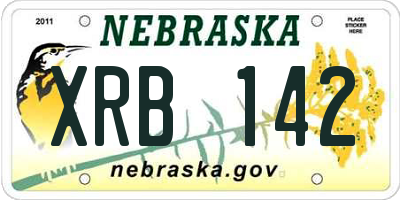 NE license plate XRB142